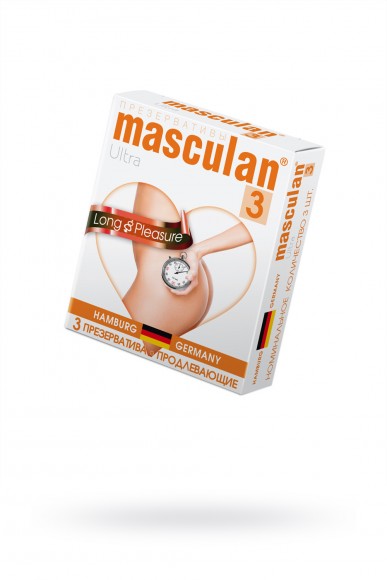 Презервативы Masculan Ultra 3, 3 шт. Продлевающие (Long Pleasure)