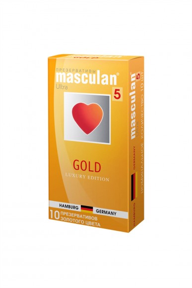 Презервативы Masculan 5 Ultra Золотого цвета, 10шт