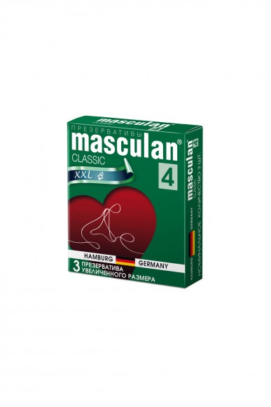 Презервативы Masculan Classic 4, 3 шт. Увеличенного размера (XXL) розового цвета Презервативы Masculan Classic 4, 3 шт. Увеличенного размера (XXL) розового цвета