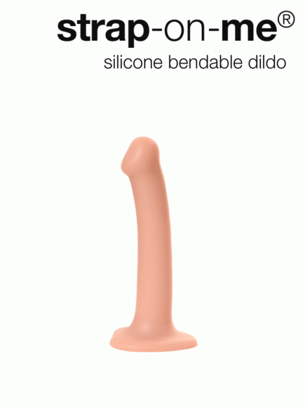 Ремневой нереалистичный страпон на присоске Strap-on-me, M, силикон, телесный, 18 см