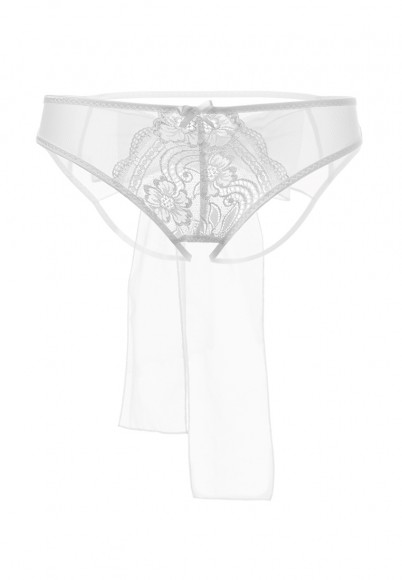 Эротические трусики Erolanta Lingerie Collection из стрейч-сетки с бантом, белые (54-56) Эротические трусики Erolanta Lingerie Collection из стрейч-сетки с бантом, белые (54-56)