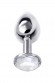 Анальная втулка Metal by TOYFA, металл, серебристая, с белым кристаллом, 7,5 см, 3 см, 145 г