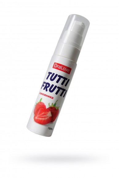 Съедобная гель-смазка TUTTI-FRUTTI для орального секса со вкусом земляники