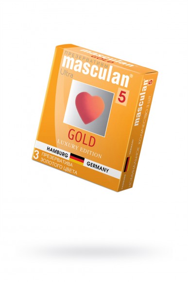 Презервативы Masculan 5 Ultra , 3 шт Золотого цвета ШТ