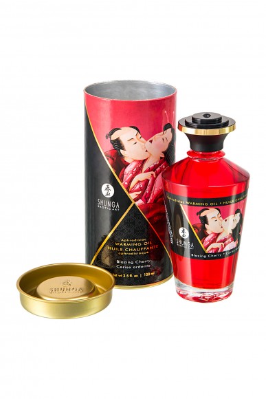 Масло для массажа Shunga Blazing Cherry, разогревающее, с ароматом вишни, 100 мл Масло для массажа Shunga Blazing Cherry, разогревающее, с ароматом вишни, 100 мл