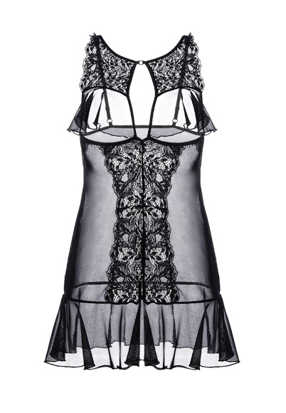 Комбинация Erolanta Lingerie Collection с открытой грудью, черная (54-56)