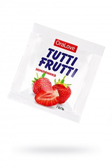Съедобная гель-смазка TUTTI-FRUTTI для орального секса со вкусом земляники