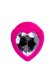 Анальная втулка ToDo by Toyfa Diamond Heart, водонепроницаемая, силикон, розовая, 8 см, 3 см