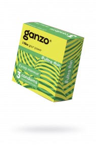 Презервативы Ganzo Ultra thin, ультратонкие, латекс, 18 см, 3 шт