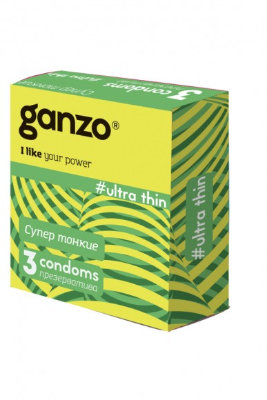 Презервативы Ganzo Ultra thin, ультратонкие, латекс, 18 см, 3 шт Презервативы Ganzo Ultra thin, ультратонкие, латекс, 18 см, 3 шт