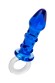 Анальная втулка Sexus Glass, стекло, синяя, 16 см, 3,5 см