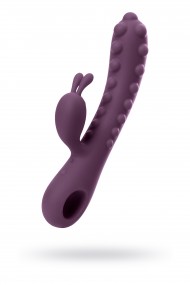 Вибратор с клиторальным стимулятором KOKOS SMON, силикон, фиолетовый, 23 см,  2,8 см