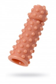 Насадка KOKOS  с дополнительной стимуляцией, реалистичная,TPE, телесный, 14.7 см