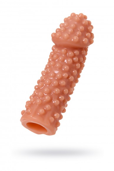 Насадка KOKOS  с дополнительной стимуляцией, реалистичная,TPE, телесный, 14.7 см