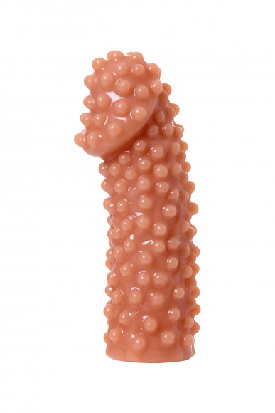 Насадка KOKOS  с дополнительной стимуляцией, реалистичная,TPE, телесный, 14.7 см