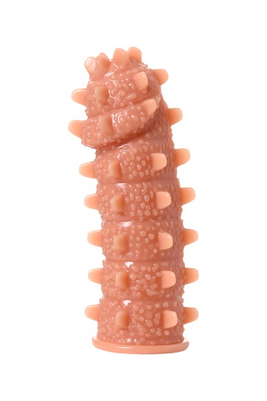 Насадка KOKOS  с дополнительной стимуляцией, реалистичная,TPE, телесный, 12.7 см