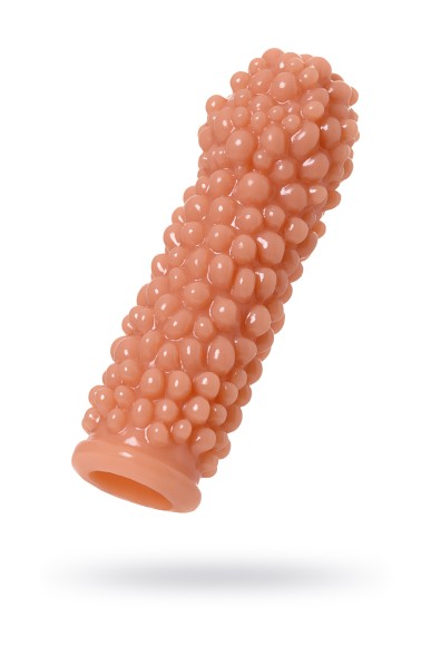 Насадка KOKOS  с дополнительной стимуляцией, реалистичная,TPE, телесный, 12.7 см