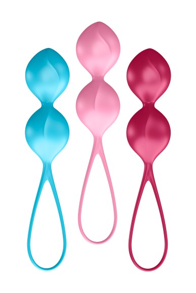 Набор вагинальных шариков Satisfyer  Balls C03 Double, Силикон, Ассорти, 3 см Набор вагинальных шариков Satisfyer  Balls C03 Double, Силикон, Ассорти, 3 см