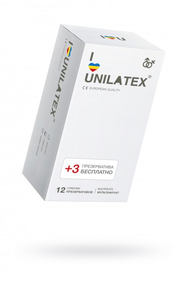 Презервативы Unilatex Multifrutis №12+3 ароматизированные, цветные