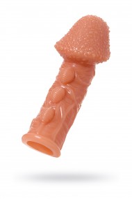 Насадка KOKOS с дополнительной стимуляцией , реалистичная,TPE, телесный, 14.7 см