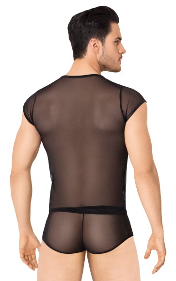 Костюм-сетка с полосками мужской SoftLine Collection (майка, шорты), чёрный, M/L Костюм-сетка с полосками мужской SoftLine Collection (майка, шорты), чёрный, M/L