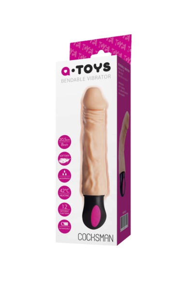 Реалистичный вибратор TOYFA A-Toys Cocksman с подогревом, TPE, 12 режимов вибрации, 21 см Реалистичный вибратор TOYFA A-Toys Cocksman с подогревом, TPE, 12 режимов вибрации, 21 см