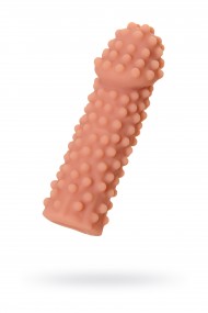 Насадка KOKOS с дополнительной стимуляцией, реалистичная,TPE, телесный, 15.8 см