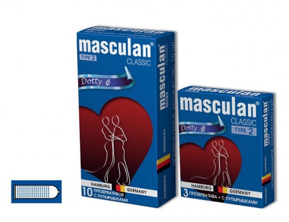 Презервативы Masculan Classic 2,  10 шт. С пупырышками (Dotty)