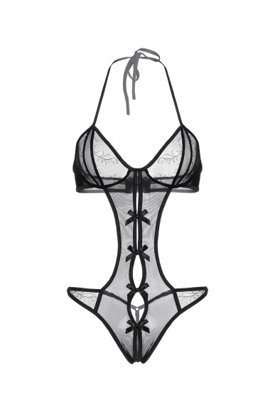 Эротическое боди-монокини Candy Girl, чёрное, OS Эротическое боди-монокини Candy Girl, чёрное, OS