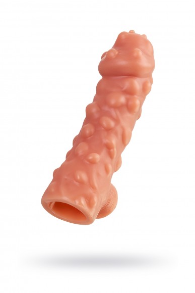 Насадка KOKOS  с дополнительной стимуляцией, реалистичная,TPE, телесный, 15.6 см