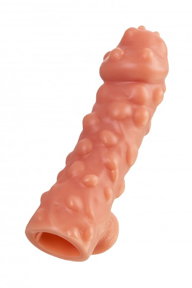 Насадка KOKOS  с дополнительной стимуляцией, реалистичная,TPE, телесный, 15.6 см