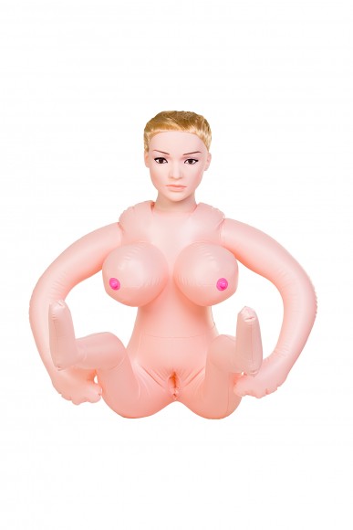 Кукла надувная Liliana с реалистичной головой, TOYFA Dolls-X, блондинка, с двумя отверстиями, кибер Кукла надувная Liliana с реалистичной головой, TOYFA Dolls-X, блондинка, с двумя отверстиями, кибер