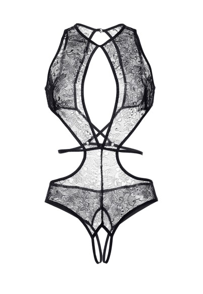 Эротическое боди Erolanta Lingerie Collection, из кружевного полотна, черное (42-44) Эротическое боди Erolanta Lingerie Collection, из кружевного полотна, черное (42-44)