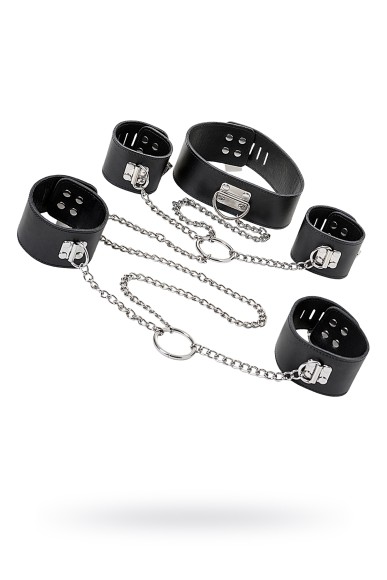 Комплект бандажный TOYFA Theatre, кожаный, чёрный Комплект бандажный TOYFA Theatre, кожаный, чёрный