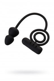 Анальная пробка с дополнительной стимуляцией Erotist, силикон, черная