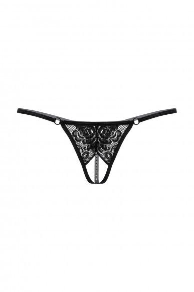 Стринги с ниткой из бусин SoftLine Collection, черный, XL Стринги с ниткой из бусин SoftLine Collection, черный, XL