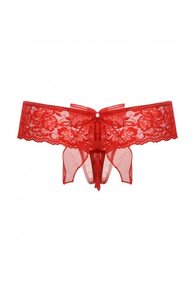 Шортики с бантиком открытые кружевные SoftLine Collection, красный, M/L Шортики с бантиком открытые кружевные SoftLine Collection, красный, M/L