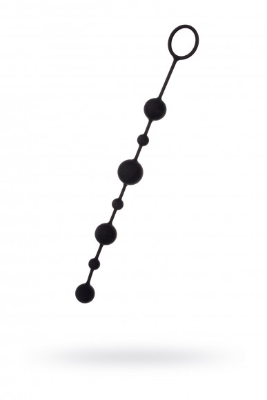 Анальная цепочка Toyfa A-toys с шариками, силикон, черный, 35,9 см