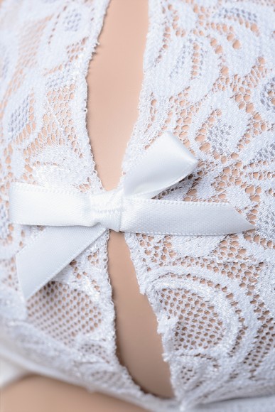 Комбинация Candy Girl с пажами для чулок и стринги, белые, XL