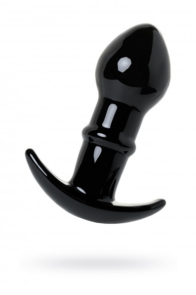 Анальная втулка Sexus Glass, стекло, чёрная, 11,5 см, 4 см