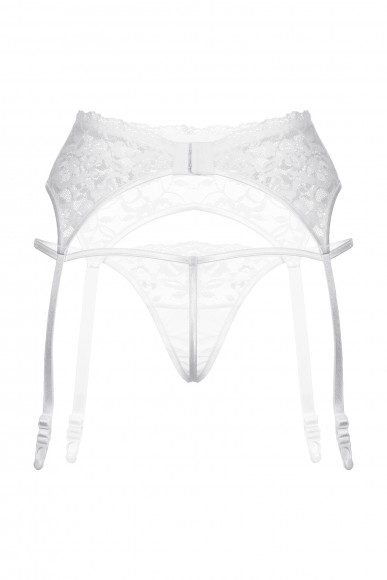 Трусы и пояс для чулок белые-XXXL