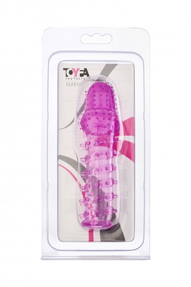 Насадка на пенис TOYFA с ворсинками, TPE, фиолетовая, 13,5 см