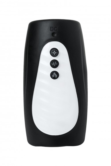 Вибромастурбатор нереалистичный  Aircraft Cup D-PENG, силикон, черный, 16 см