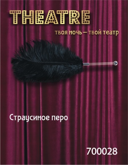 Перо TOYFA Theatre страусиное черное, 40 см