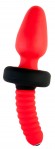 Анальная вибровтулка Black & Red by TOYFA для фистинга, водонепроницаемая, силикон, красная, 22 см,