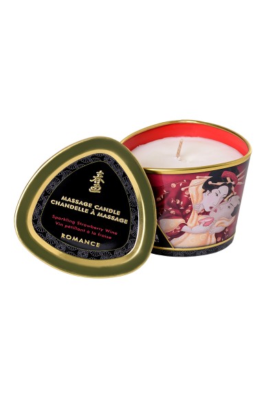 Массажное аромамасло Shunga Romance с ароматом клубники и шампанского, 170 мл