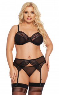 Комплект SoftLine Collection Marella (бюстгальтер, стринги и пояс для чулок), черный, XL Комплект SoftLine Collection Marella (бюстгальтер, стринги и пояс для чулок), черный, XL
